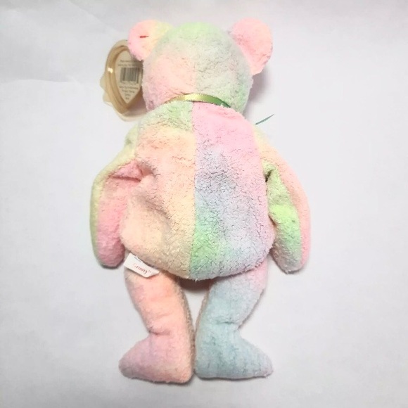 GROOVY pastel Tye-Dyed Bear, TY Beanie Babies, Authentic, 1999, Vintage - Picture 2 of 7